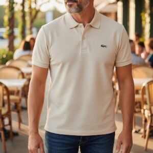 EUC Lacoste Men's Slim Fit Piqué Polo Shirt US M / FR 4 Light Yellow 100% Cotton